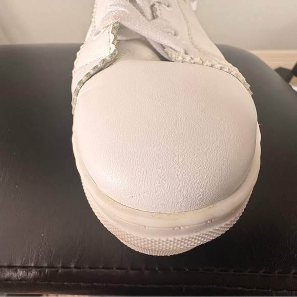 PAIGE White and Rose Gold Leather Platform Sneakers size 11 (run small) - Picture 12 of 16